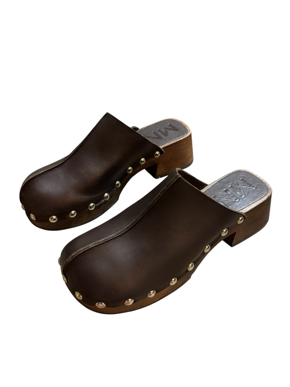 Mango Studded Leather Clog EU 37